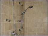 Shower with tiles